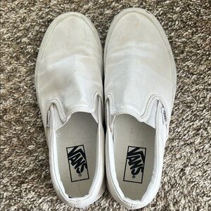 Vans White Slip-On Sneakers Classic Canvas Design